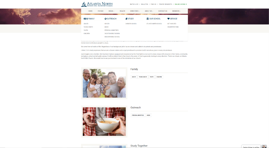 church ministries page